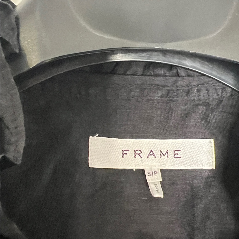 Frame Black Ruffled Blouse 100% RAMIE - Picture 3 of 9